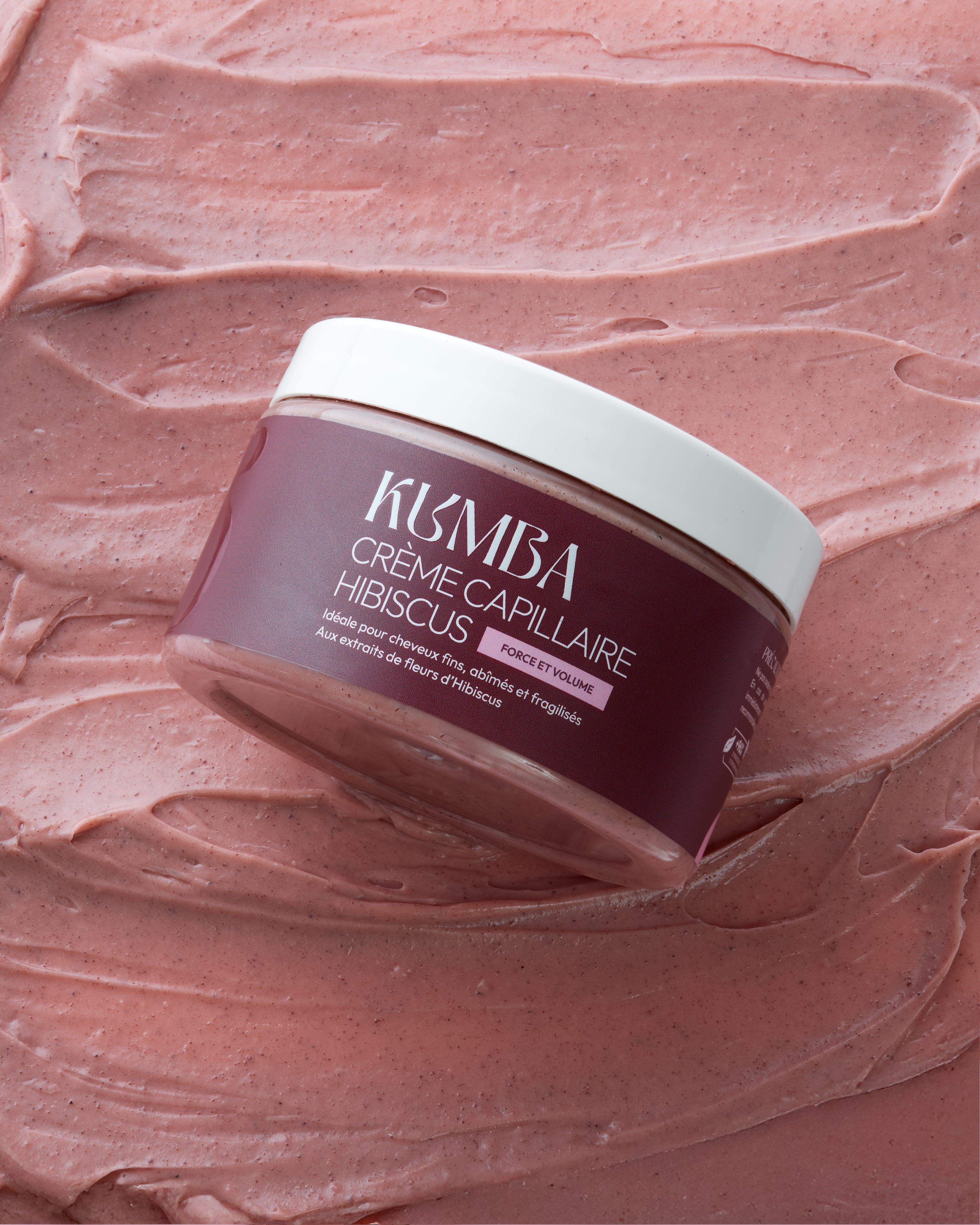 crème capillaire hydratante hibiscus Kumba Cosmetics, force et volume pour cheveux fins et fragilisés : crépus, frisés, bouclés, ondulés