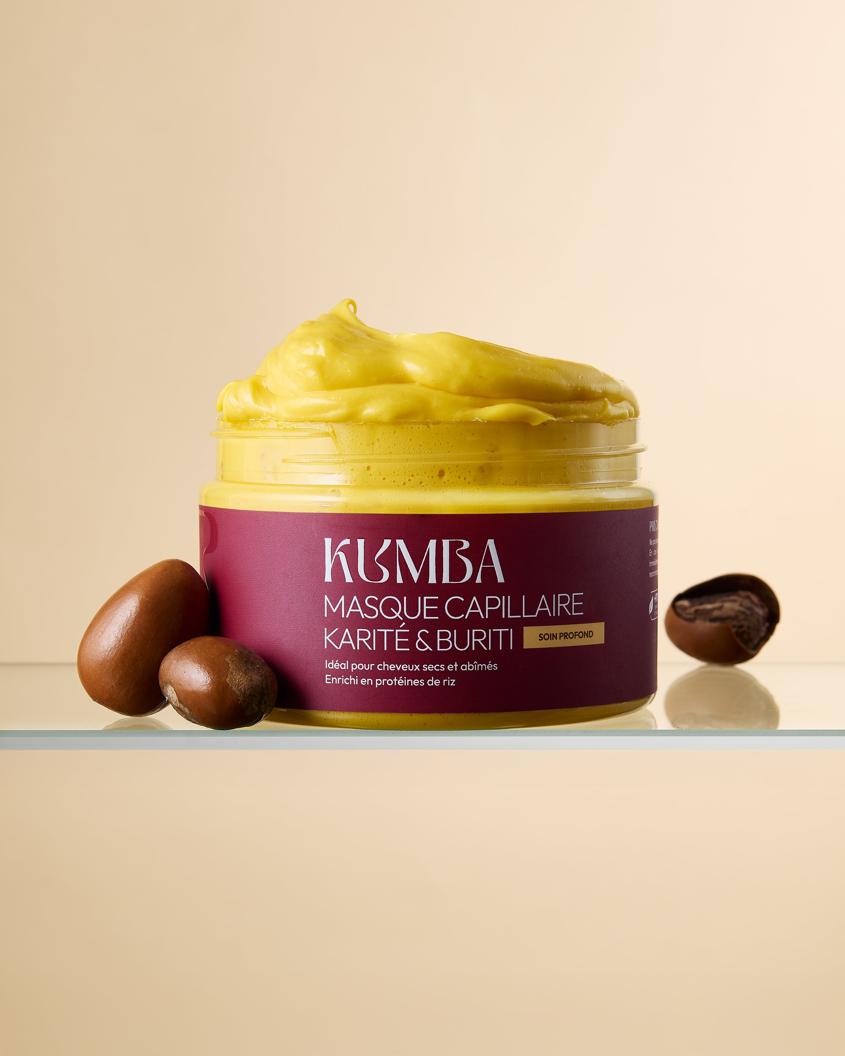 masque cheveux secs karité buriti Kumba Cosmetics, pour cheveux texturés : crépus, frisés, bouclés, ondulés